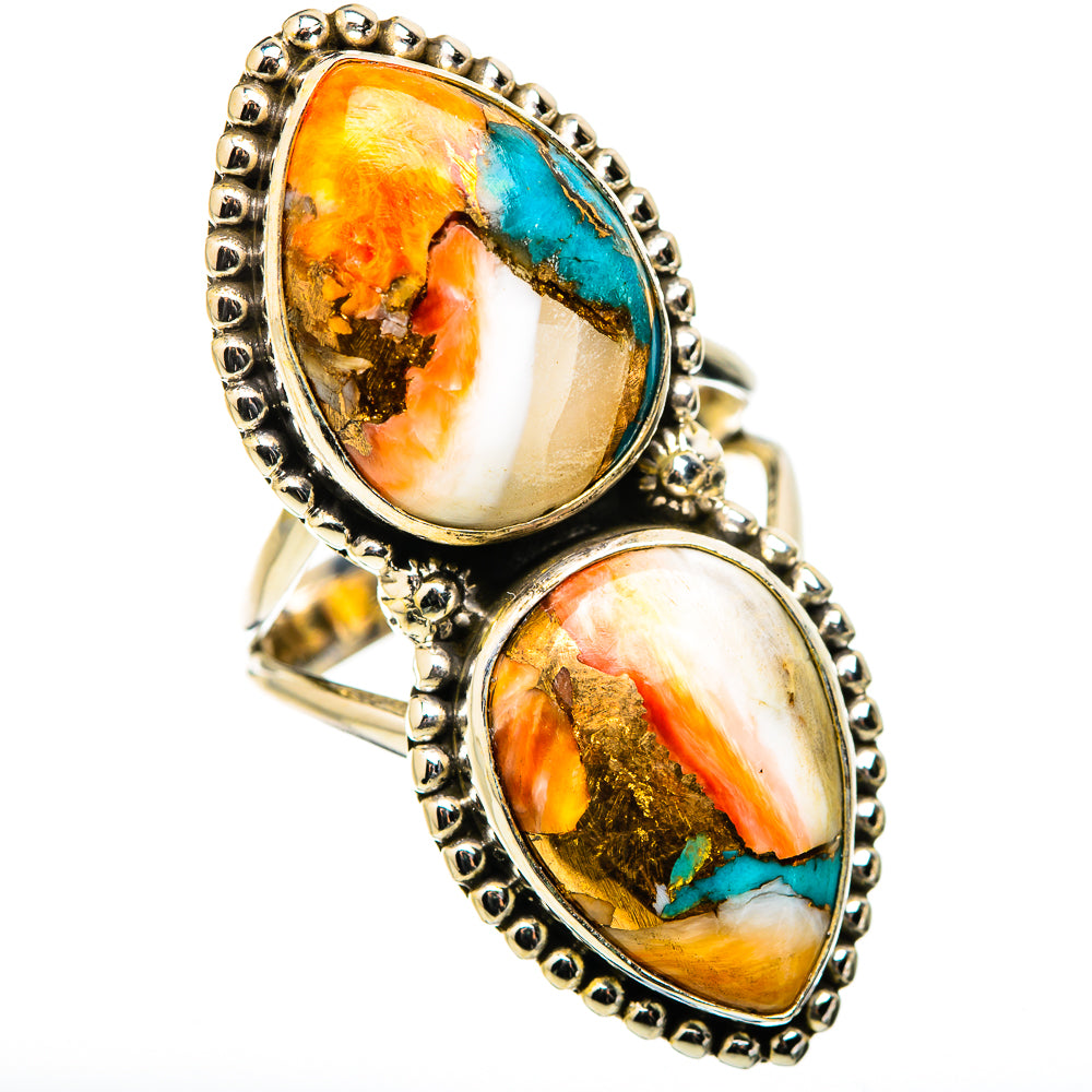 Spiny Oyster Turquoise Rings handcrafted by Anasilvercos - RING130120 - Photo 2