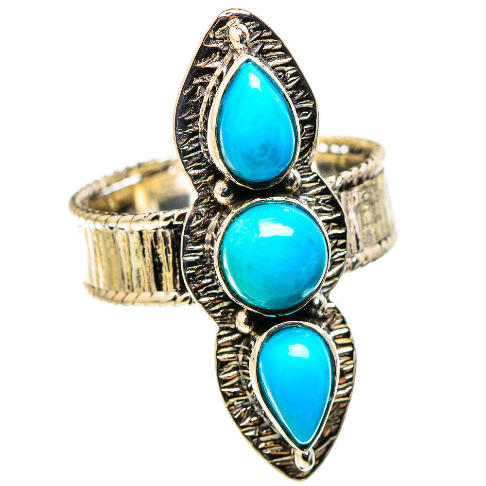 Sleeping Beauty Turquoise Rings handcrafted by Anasilvercos - RING130130 - Photo 2