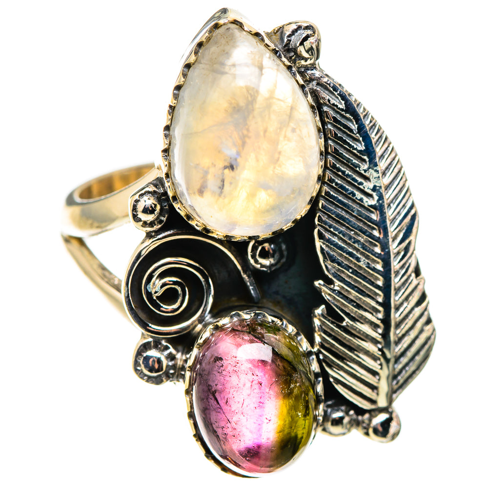 Rainbow Moonstone Rings handcrafted by Anasilvercos - RING130145 - Photo 2