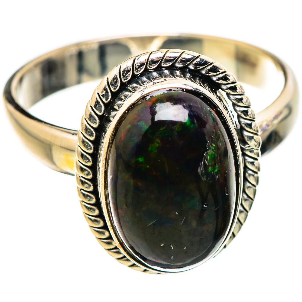 Black Opal Rings handcrafted by Anasilvercos - RING130149 - Photo 2