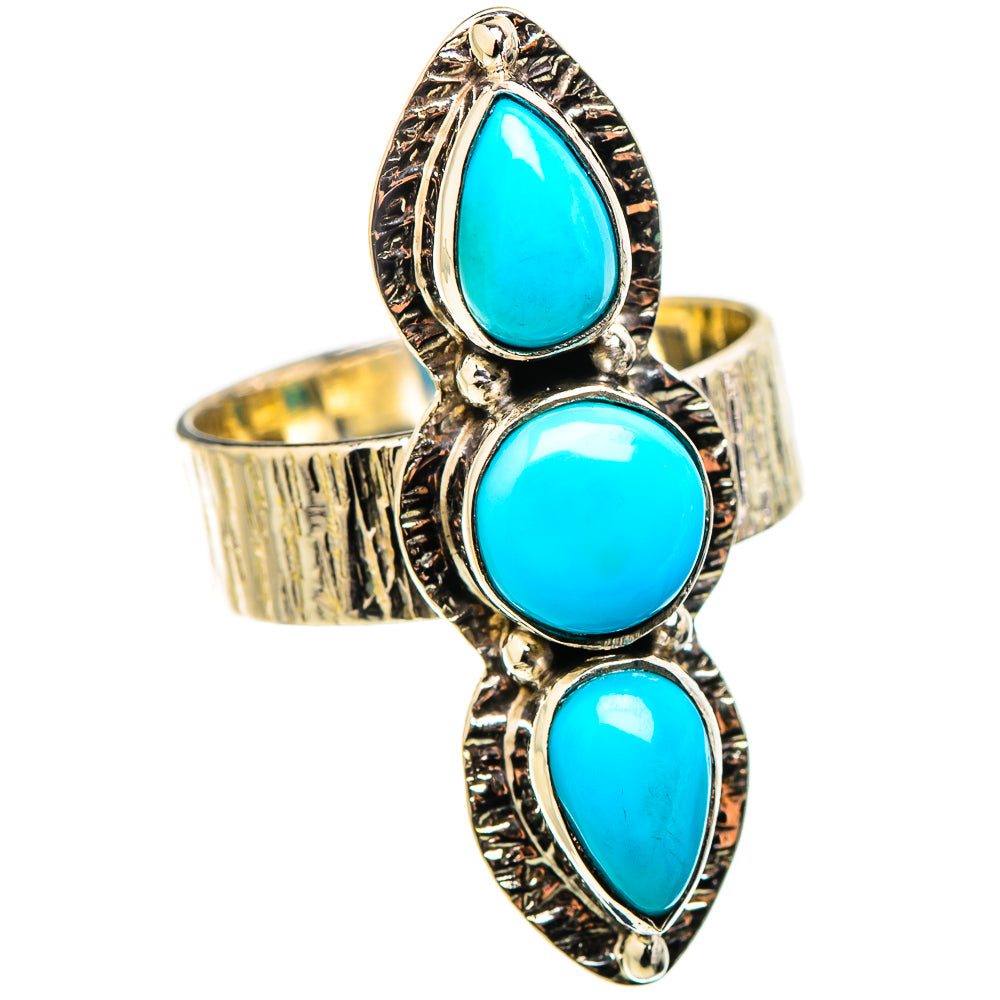 Sleeping Beauty Turquoise Rings handcrafted by Anasilvercos - RING130157 - Photo 2