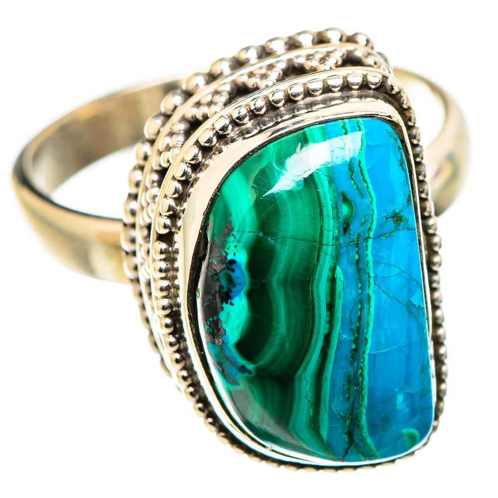 Malachite In Chrysocolla Rings handcrafted by Anasilvercos - RING130174 - Photo 2