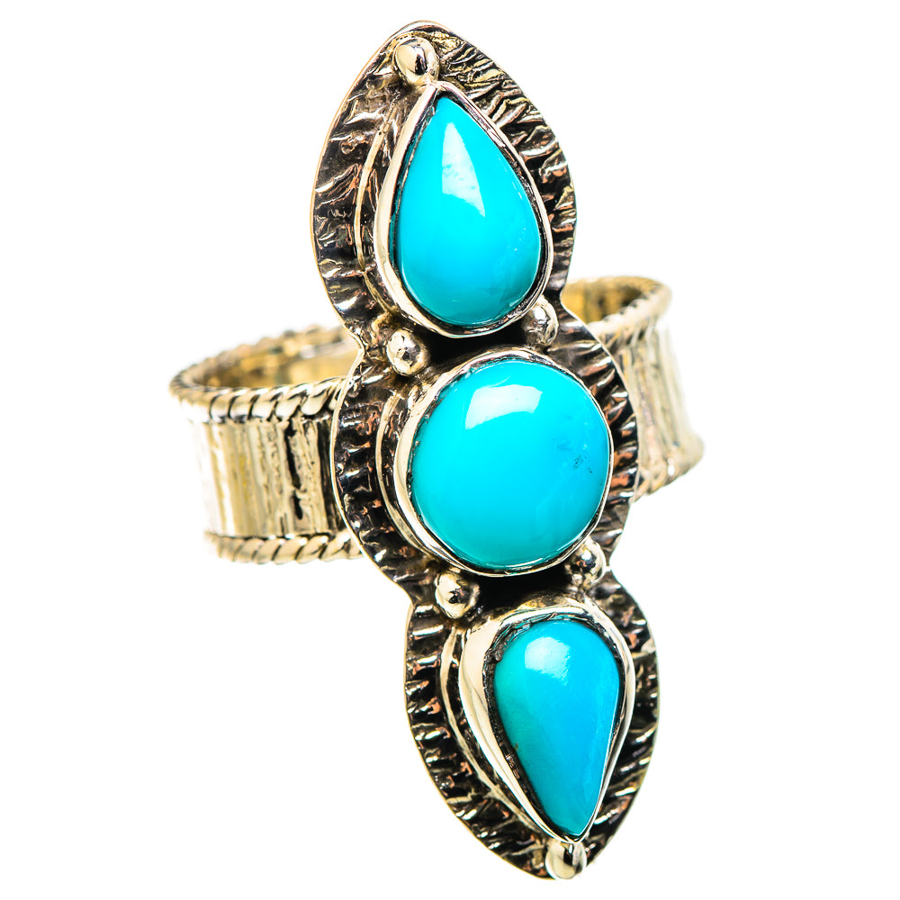 Sleeping Beauty Turquoise Rings handcrafted by Anasilvercos - RING130183 - Photo 2