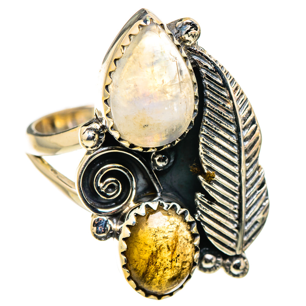 Rainbow Moonstone Rings handcrafted by Anasilvercos - RING130189 - Photo 2