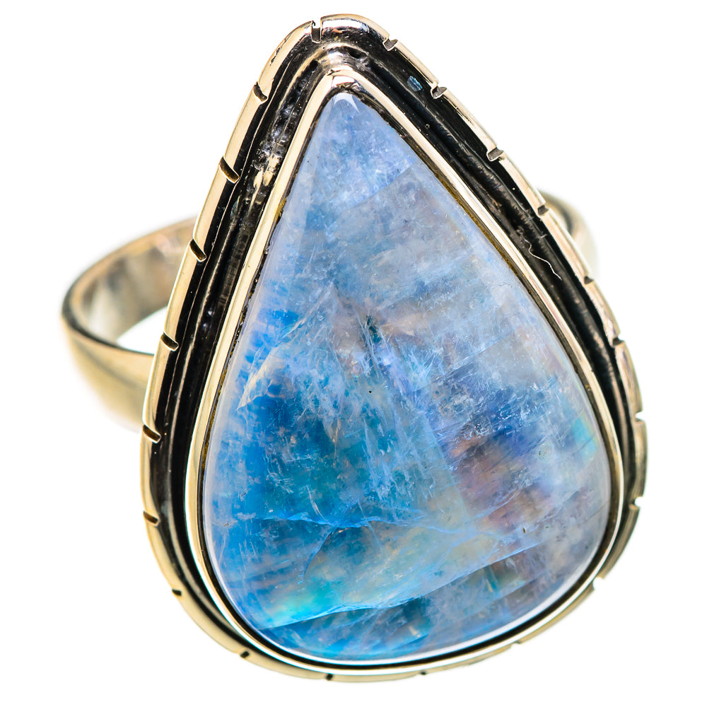 Rainbow Moonstone Rings handcrafted by Anasilvercos - RING130209 - Photo 2