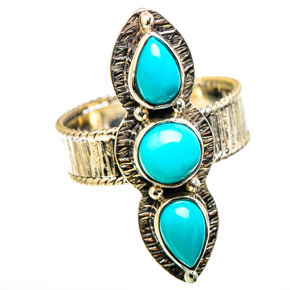 Sleeping Beauty Turquoise Rings handcrafted by Anasilvercos - RING130251 - Photo 2