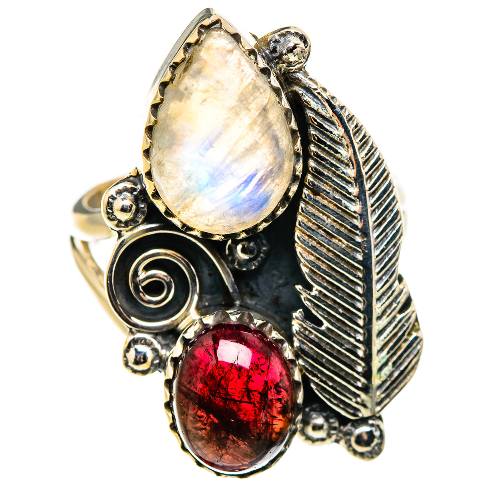 Rainbow Moonstone Rings handcrafted by Anasilvercos - RING130262 - Photo 2