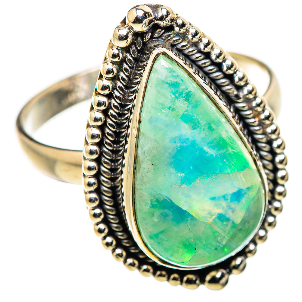 Green Moonstone Rings handcrafted by Anasilvercos - RING130279 - Photo 2
