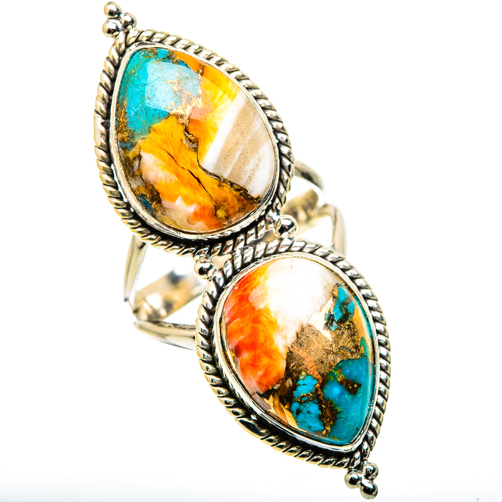 Spiny Oyster Turquoise Rings handcrafted by Anasilvercos - RING130314 - Photo 2