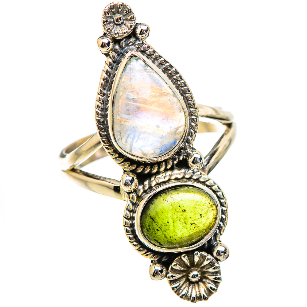 Rainbow Moonstone Rings handcrafted by Anasilvercos - RING130364 - Photo 2