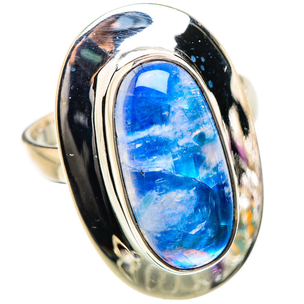 Rainbow Moonstone Rings handcrafted by Anasilvercos - RING130391 - Photo 2