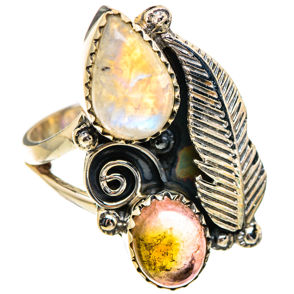 Rainbow Moonstone Rings handcrafted by Anasilvercos - RING130409 - Photo 2