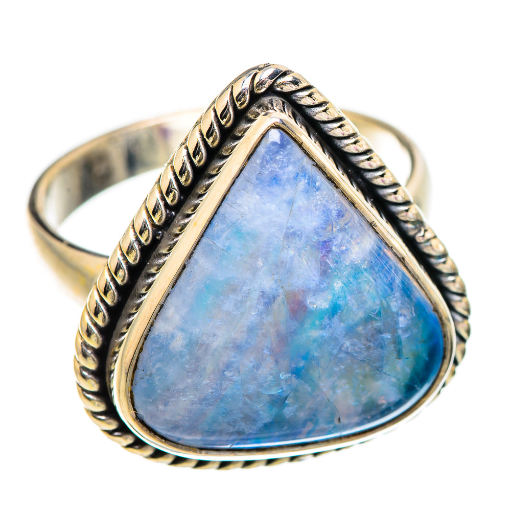 Rainbow Moonstone Rings handcrafted by Anasilvercos - RING130420 - Photo 2