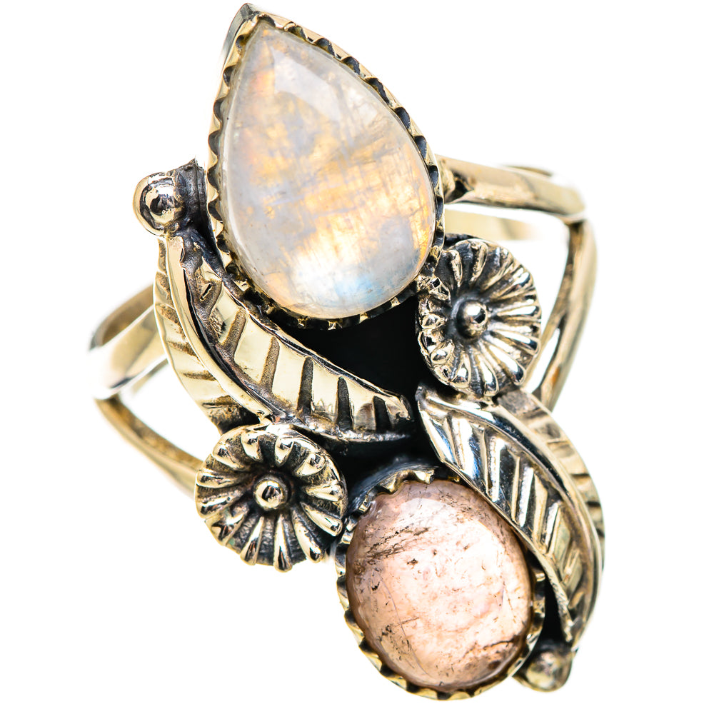 Rainbow Moonstone Rings handcrafted by Anasilvercos - RING130430 - Photo 2