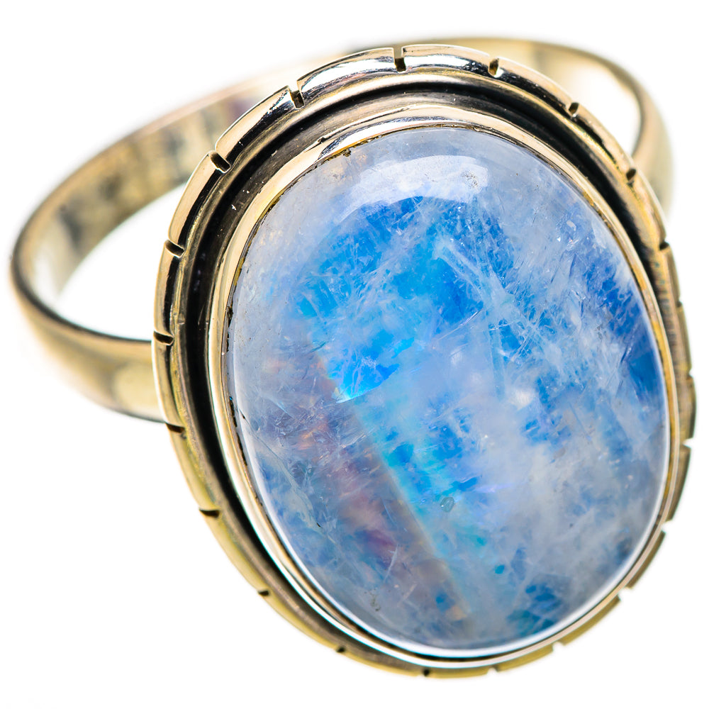 Rainbow Moonstone Rings handcrafted by Anasilvercos - RING130450 - Photo 2