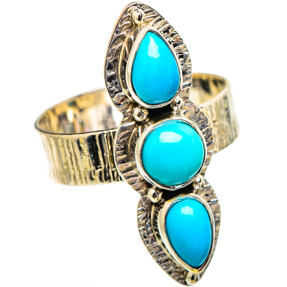 Sleeping Beauty Turquoise Rings handcrafted by Anasilvercos - RING130472 - Photo 2