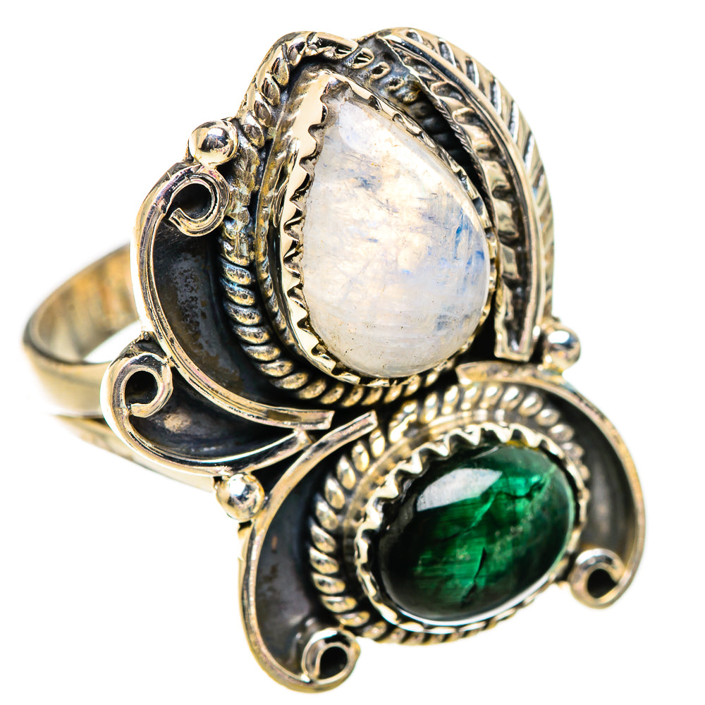 Rainbow Moonstone Rings handcrafted by Anasilvercos - RING130482 - Photo 2