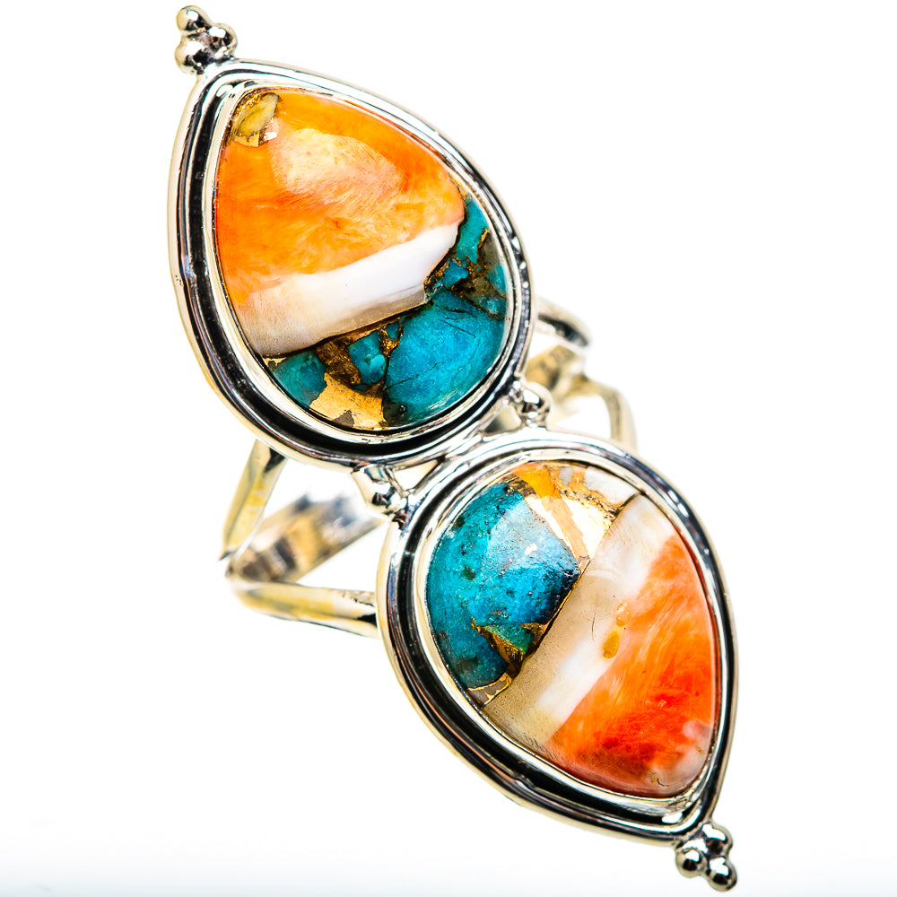 Spiny Oyster Turquoise Rings handcrafted by Anasilvercos - RING130500 - Photo 2