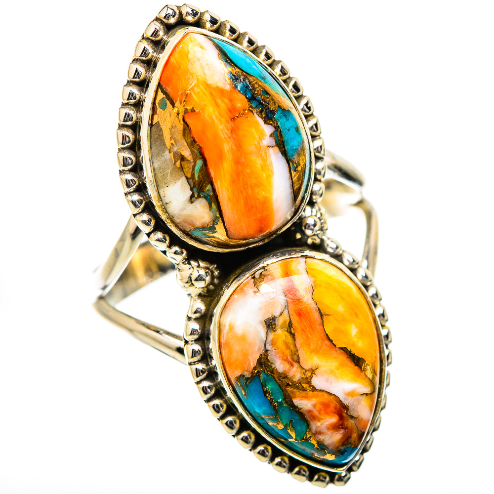 Spiny Oyster Turquoise Rings handcrafted by Anasilvercos - RING130522 - Photo 2