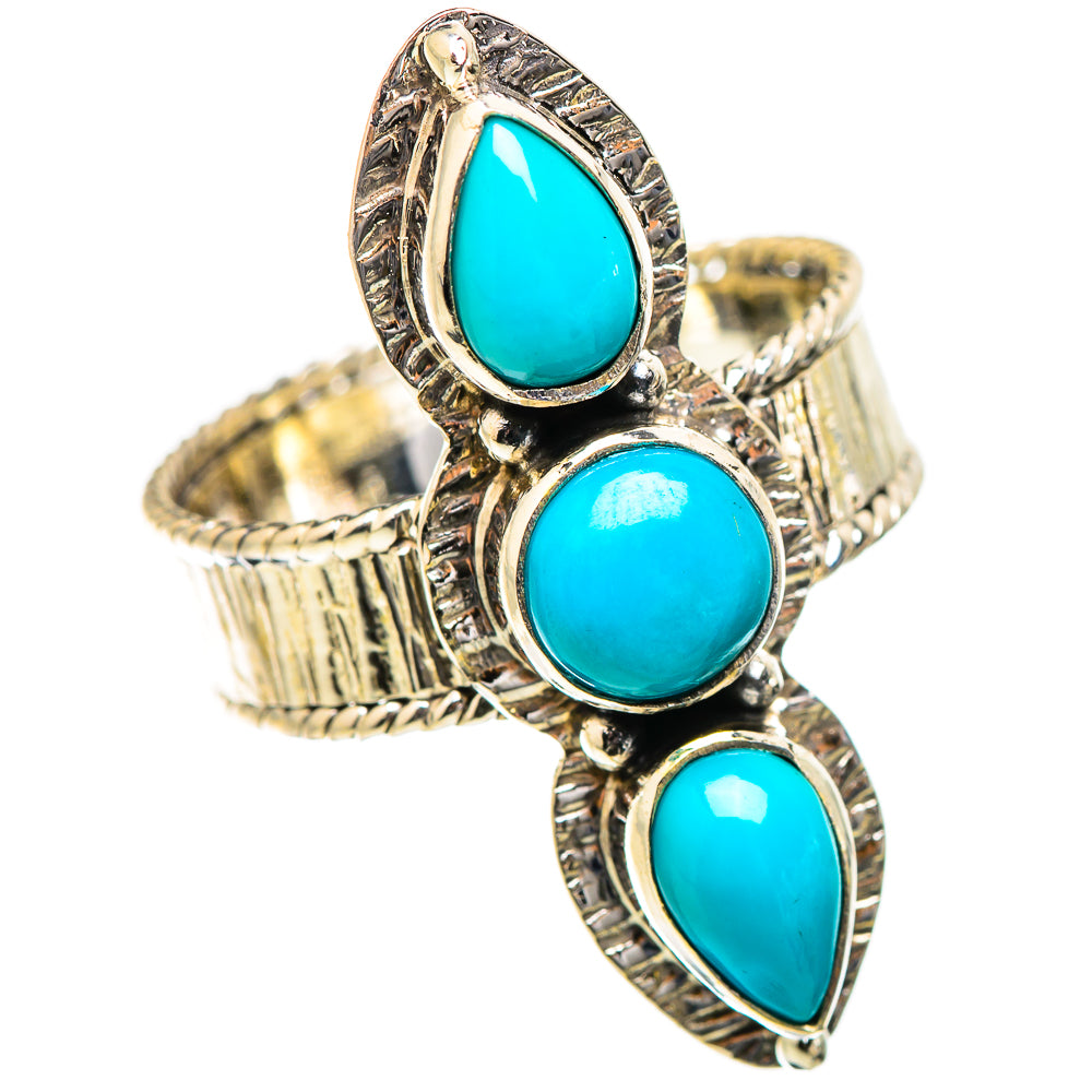 Sleeping Beauty Turquoise Rings handcrafted by Anasilvercos - RING130541 - Photo 2