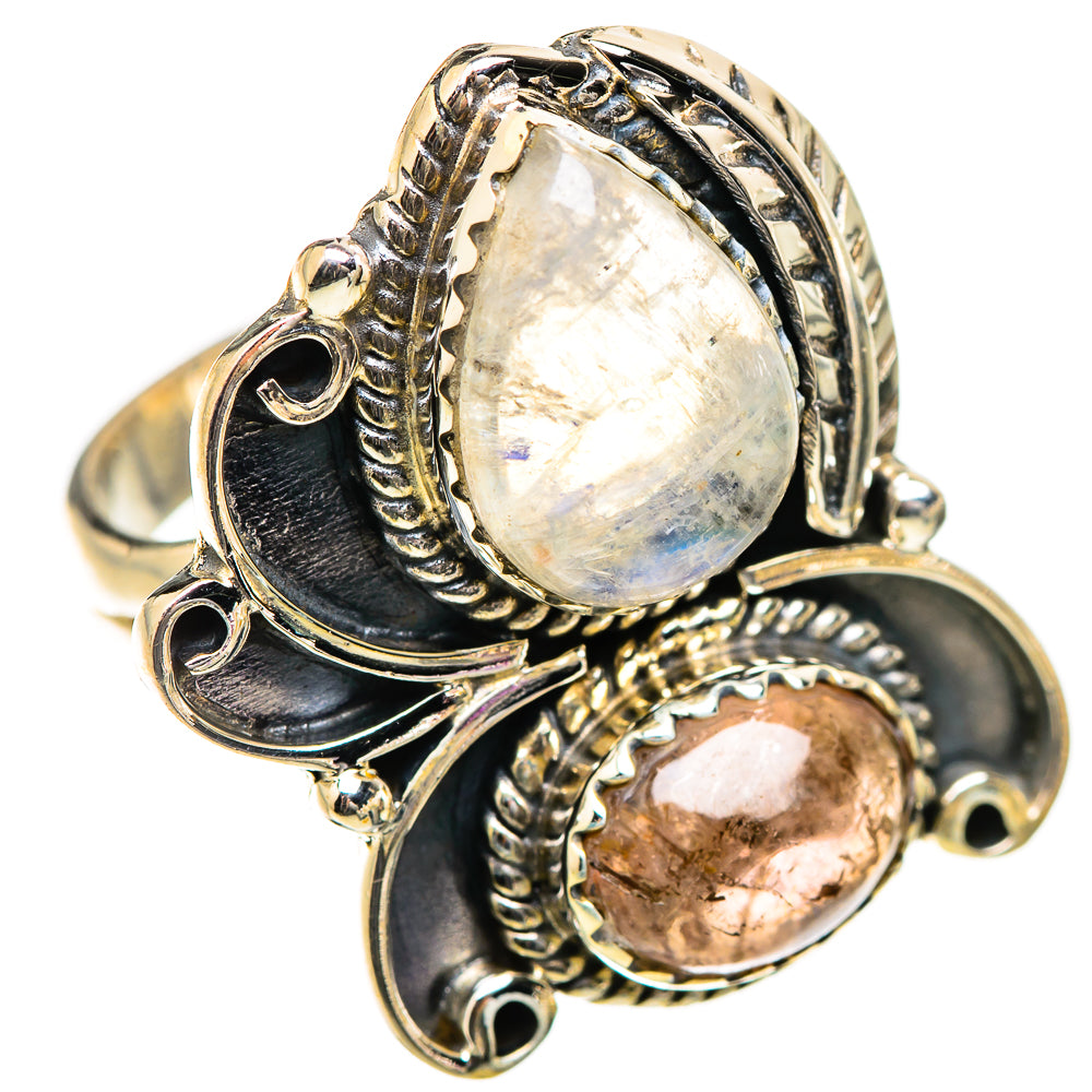 Rainbow Moonstone Rings handcrafted by Anasilvercos - RING130553 - Photo 2