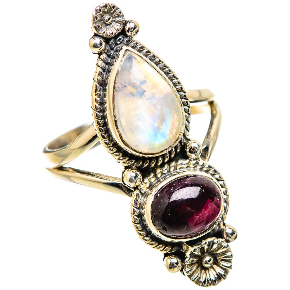 Rainbow Moonstone Rings handcrafted by Anasilvercos - RING130556 - Photo 2