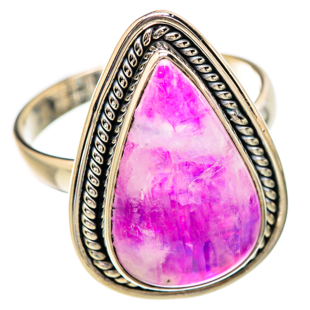 Pink Moonstone Rings handcrafted by Anasilvercos - RING130611 - Photo 2