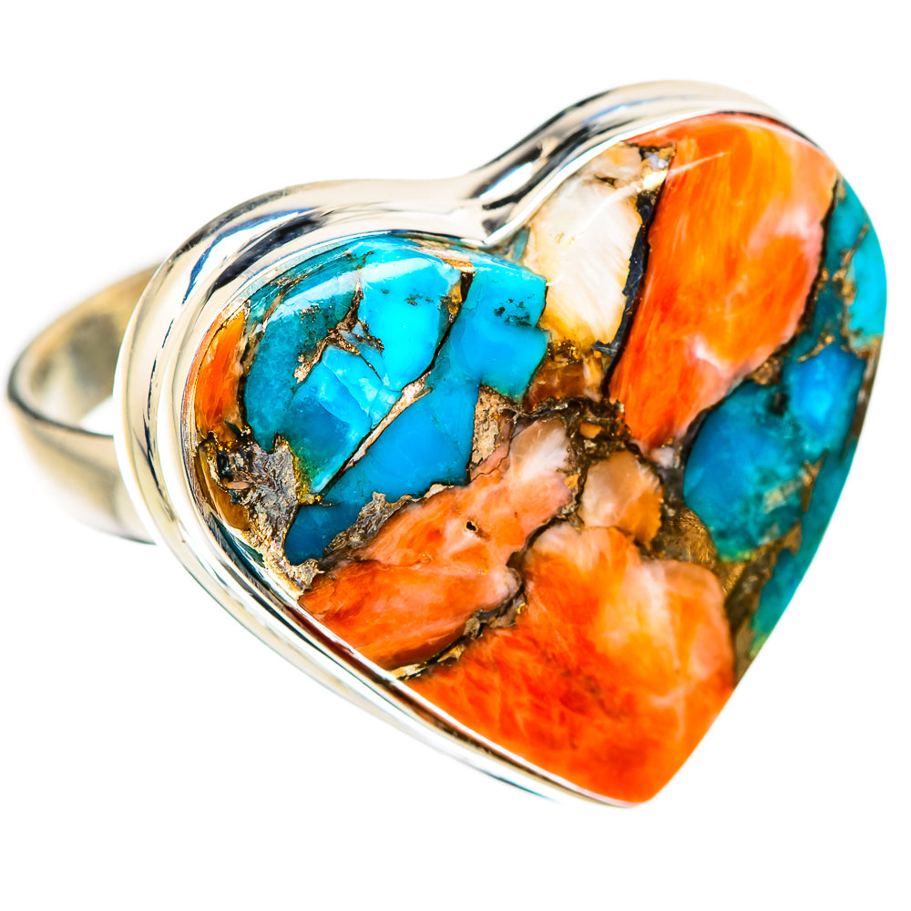 Spiny Oyster Turquoise Rings handcrafted by Anasilvercos - RING130617 - Photo 2