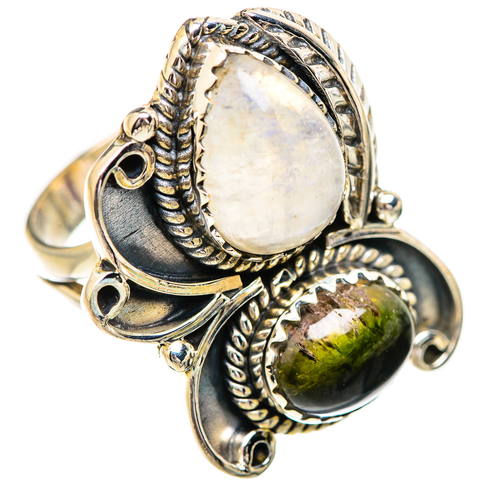 Rainbow Moonstone Rings handcrafted by Anasilvercos - RING130652 - Photo 2