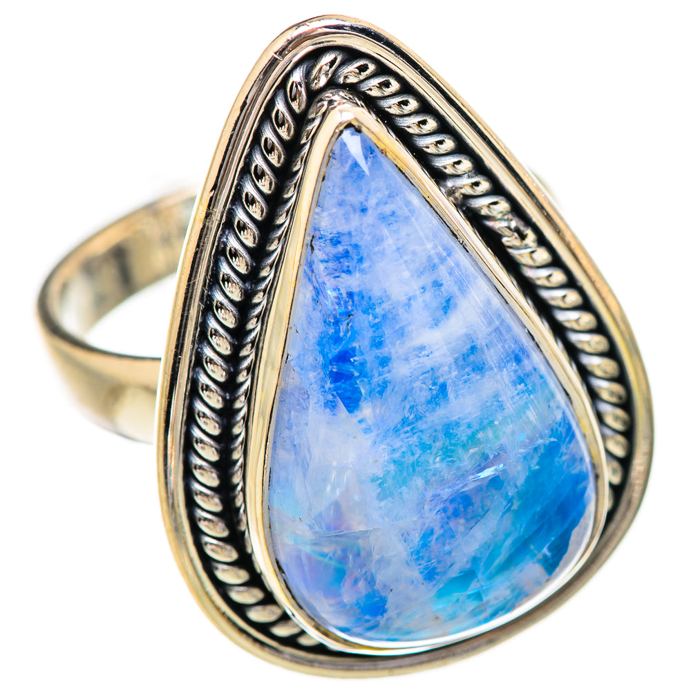 Rainbow Moonstone Rings handcrafted by Anasilvercos - RING130660 - Photo 2