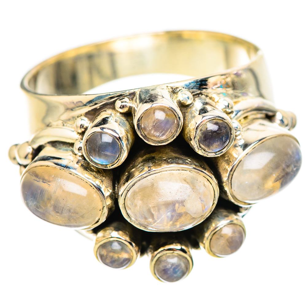 Rainbow Moonstone Rings handcrafted by Anasilvercos - RING130679 - Photo 2