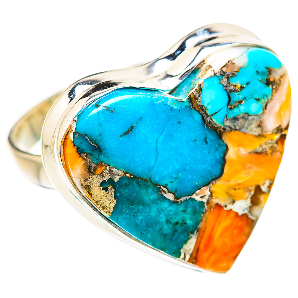 Spiny Oyster Turquoise Rings handcrafted by Anasilvercos - RING130681 - Photo 2