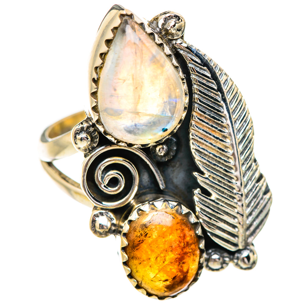 Rainbow Moonstone Rings handcrafted by Anasilvercos - RING130704 - Photo 2