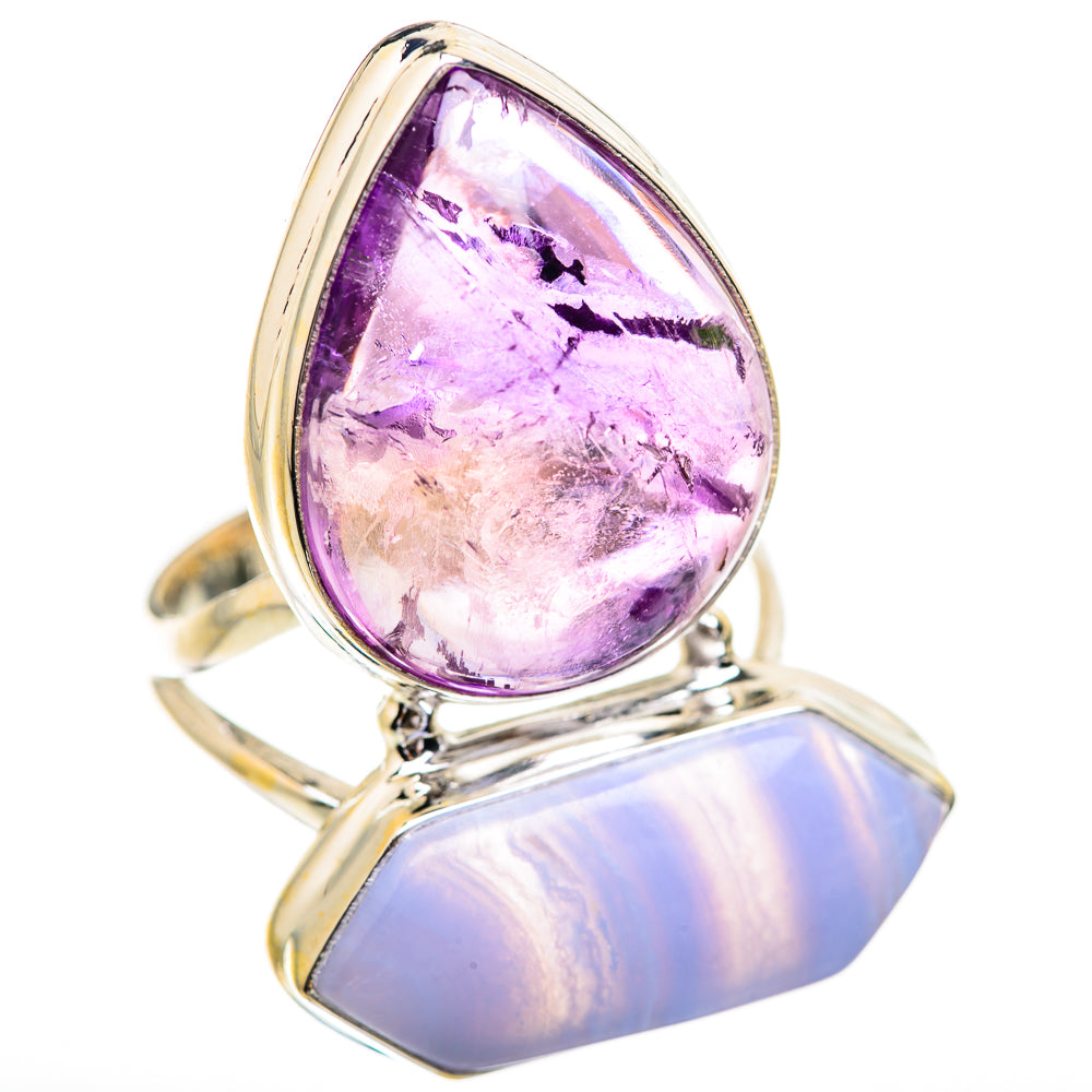 Blue Lace Agate Rings handcrafted by Anasilvercos - RING130713 - Photo 2