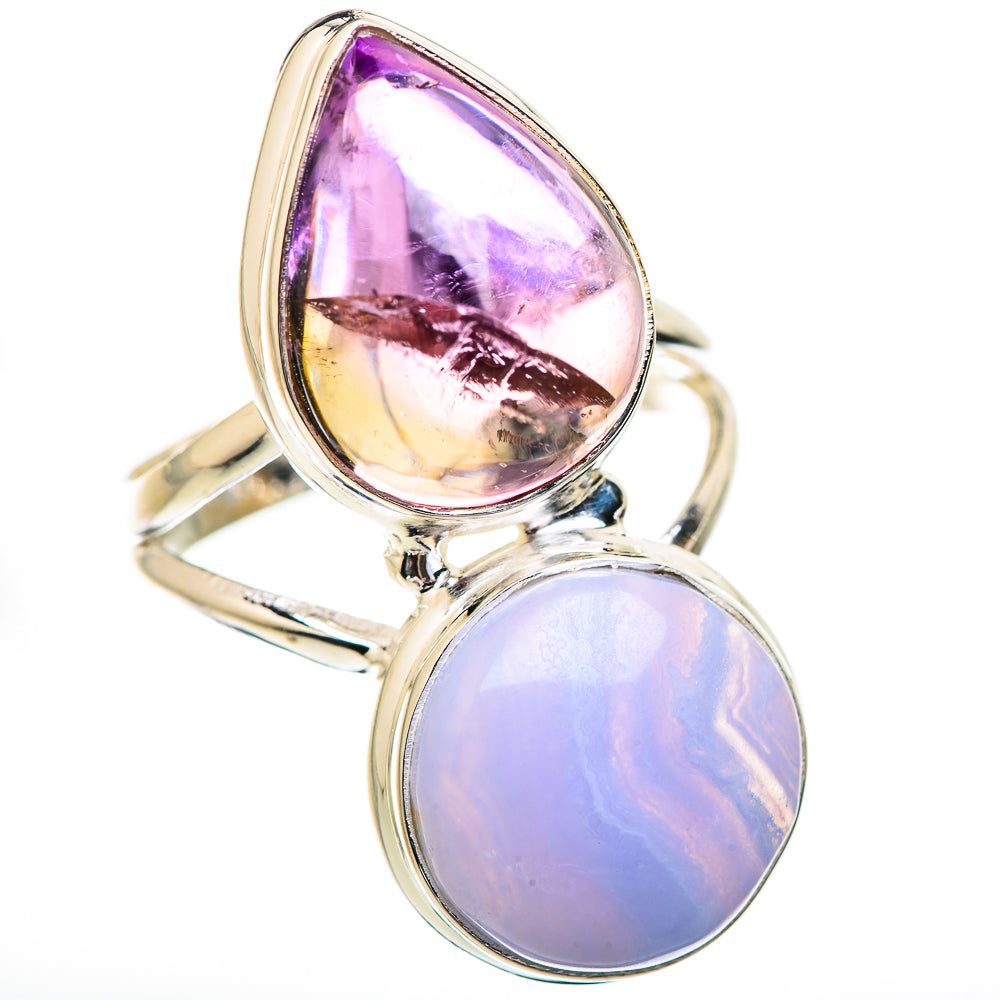 Blue Lace Agate Rings handcrafted by Anasilvercos - RING130714 - Photo 2