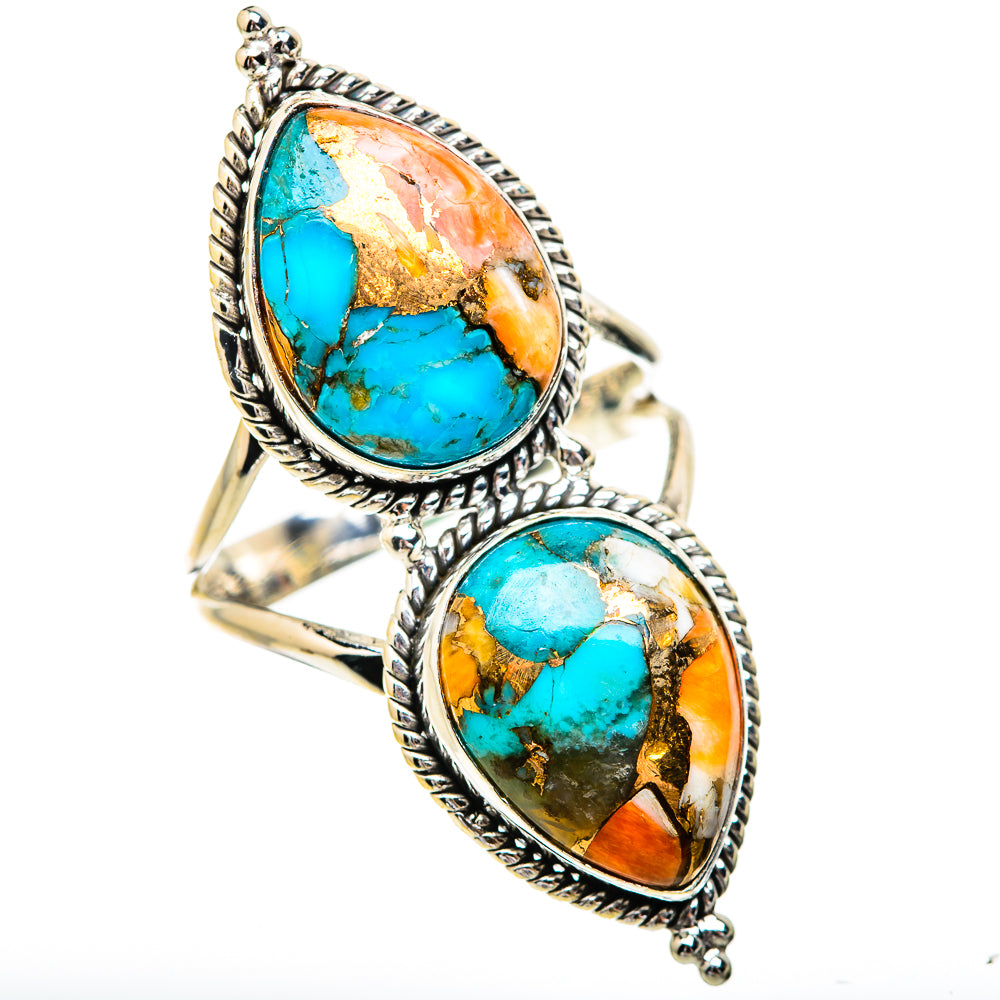 Spiny Oyster Turquoise Rings handcrafted by Anasilvercos - RING130723 - Photo 2