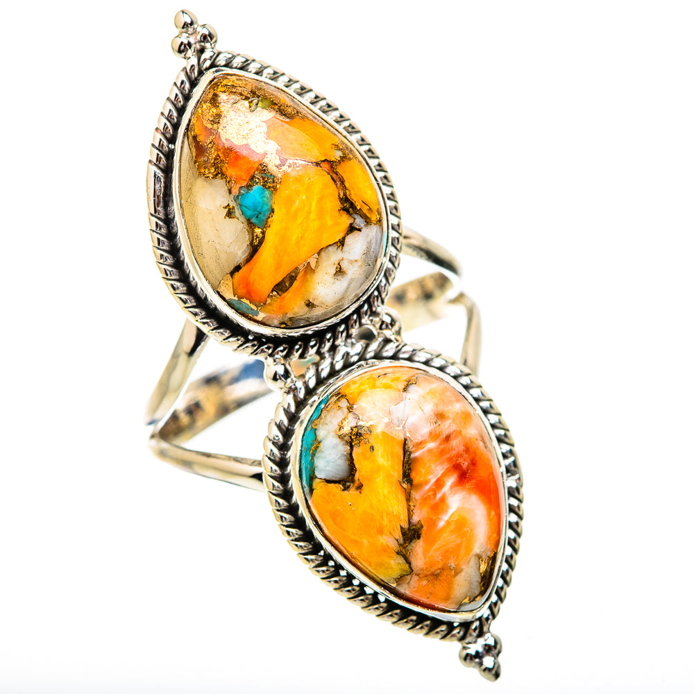 Spiny Oyster Turquoise Rings handcrafted by Anasilvercos - RING130733 - Photo 2