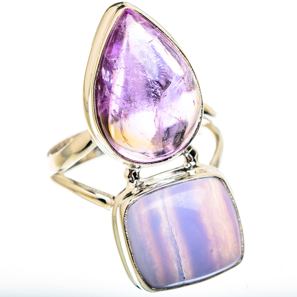 Blue Lace Agate Rings handcrafted by Anasilvercos - RING130737 - Photo 2