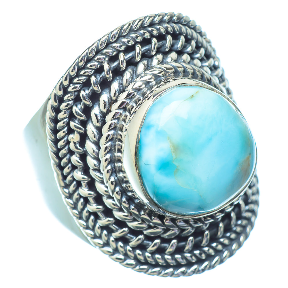 Larimar Rings handcrafted by Anasilvercos - RING13077