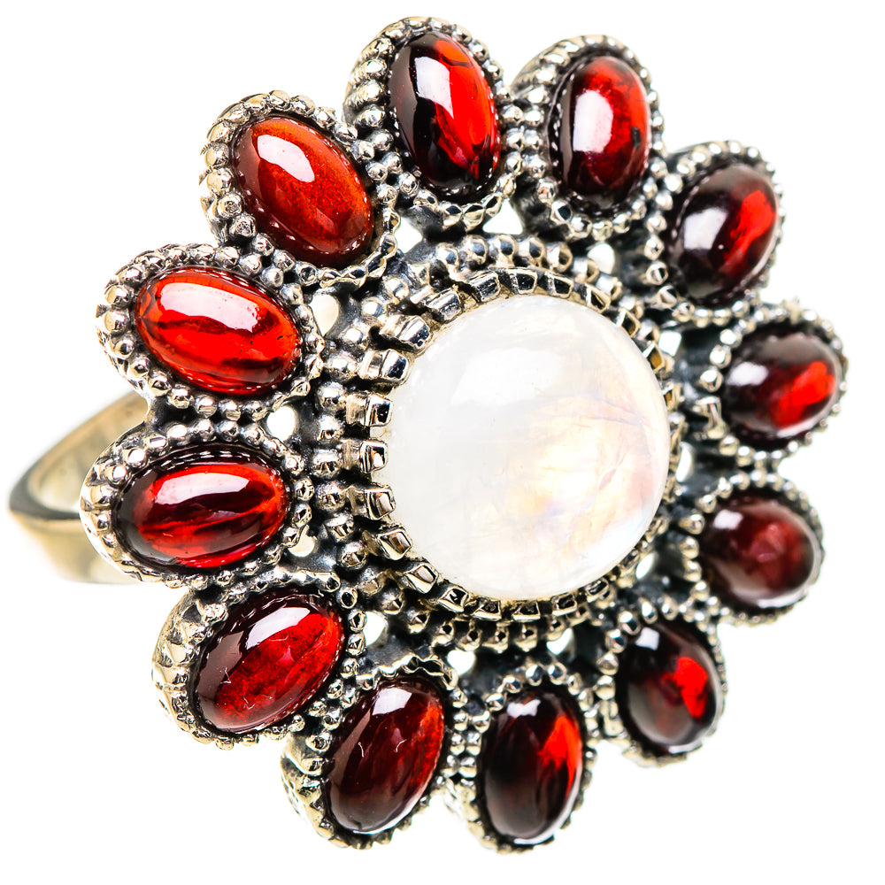 Rainbow Moonstone Rings handcrafted by Anasilvercos - RING130776 - Photo 2