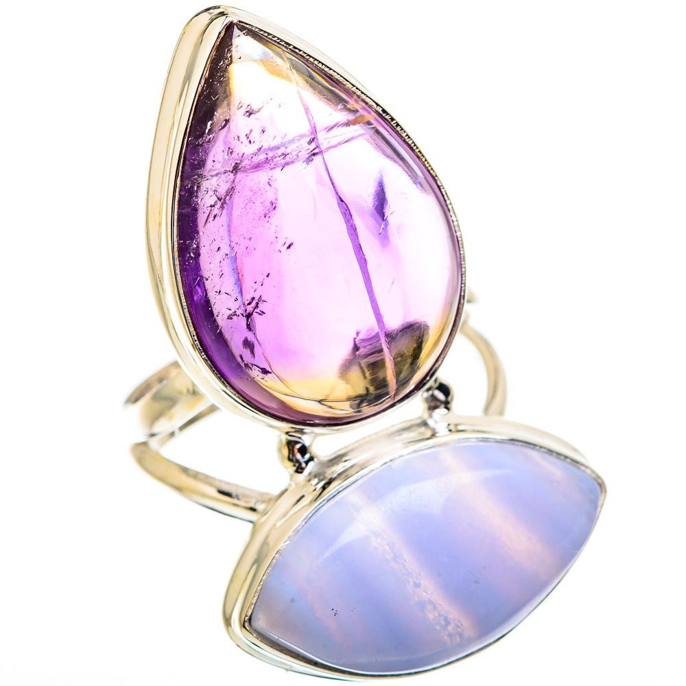 Blue Lace Agate Rings handcrafted by Anasilvercos - RING130777 - Photo 2