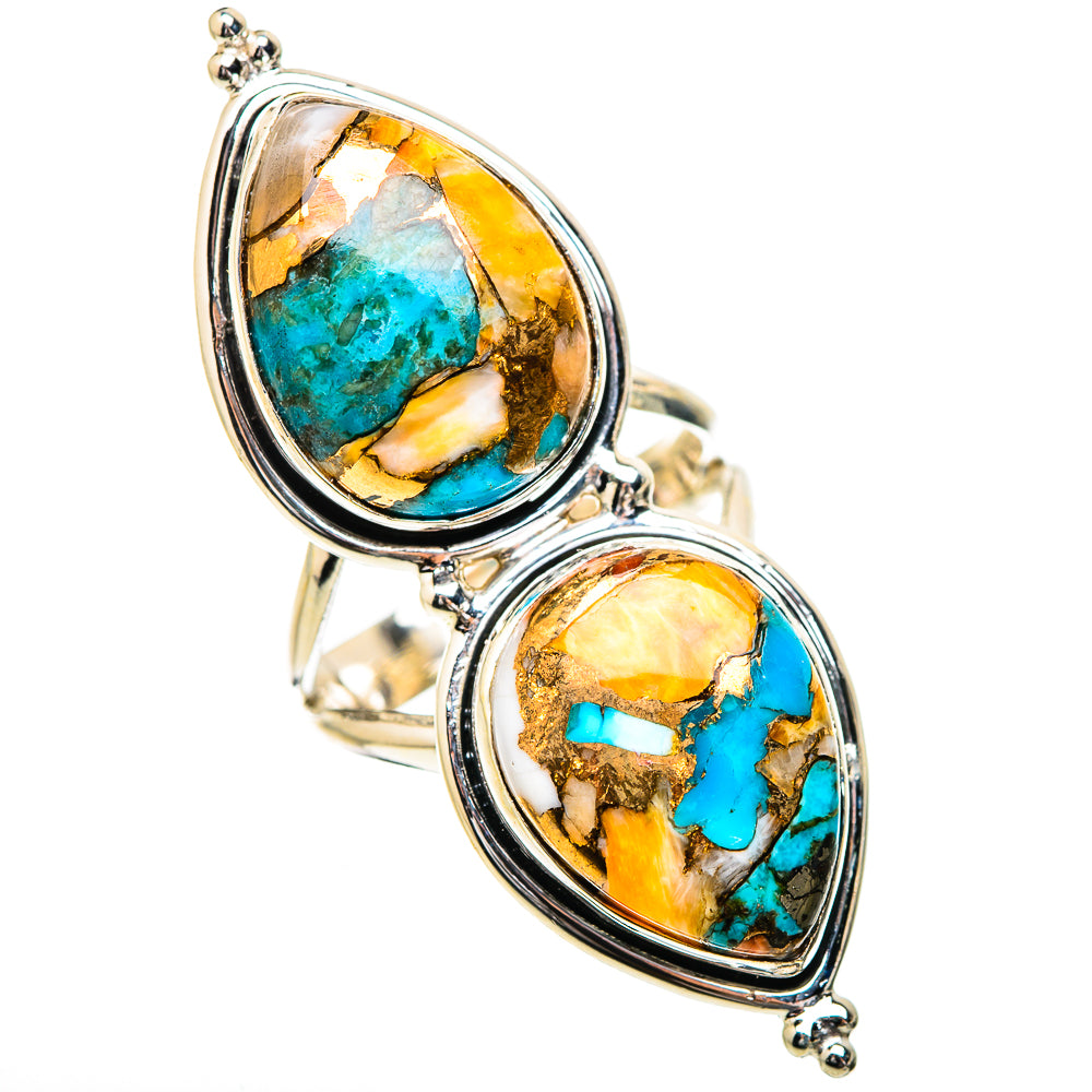 Spiny Oyster Turquoise Rings handcrafted by Anasilvercos - RING130784 - Photo 2