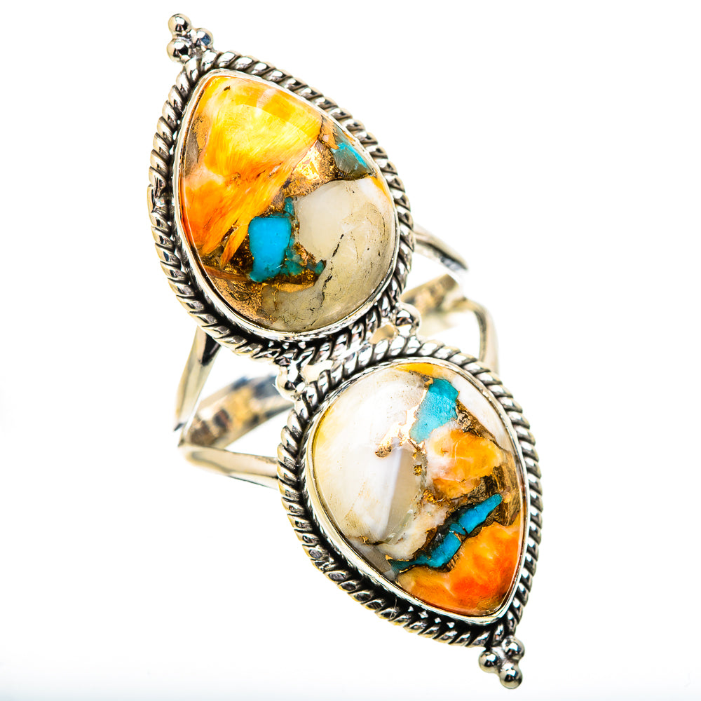 Spiny Oyster Turquoise Rings handcrafted by Anasilvercos - RING130786 - Photo 2