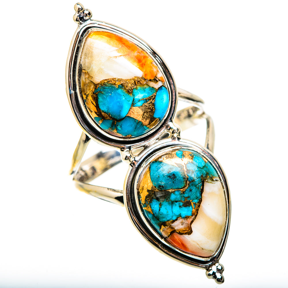 Spiny Oyster Turquoise Rings handcrafted by Anasilvercos - RING130798 - Photo 2