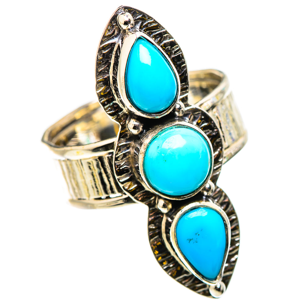 Sleeping Beauty Turquoise Rings handcrafted by Anasilvercos - RING130871 - Photo 2