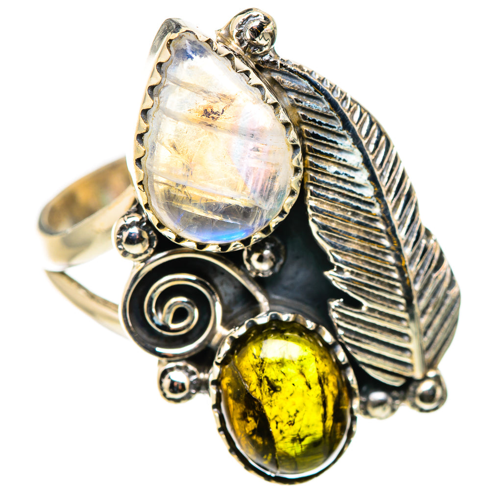 Rainbow Moonstone Rings handcrafted by Anasilvercos - RING130881 - Photo 2