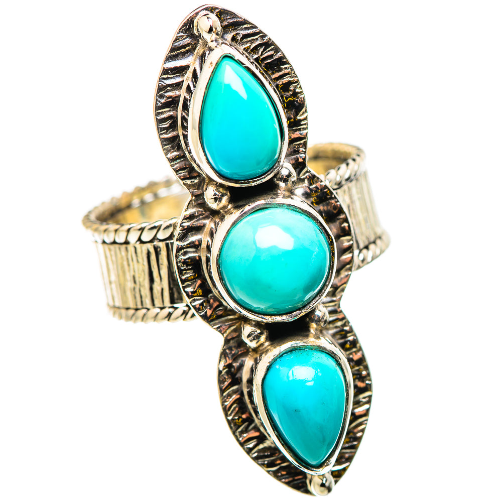 Sleeping Beauty Turquoise Rings handcrafted by Anasilvercos - RING130899 - Photo 2