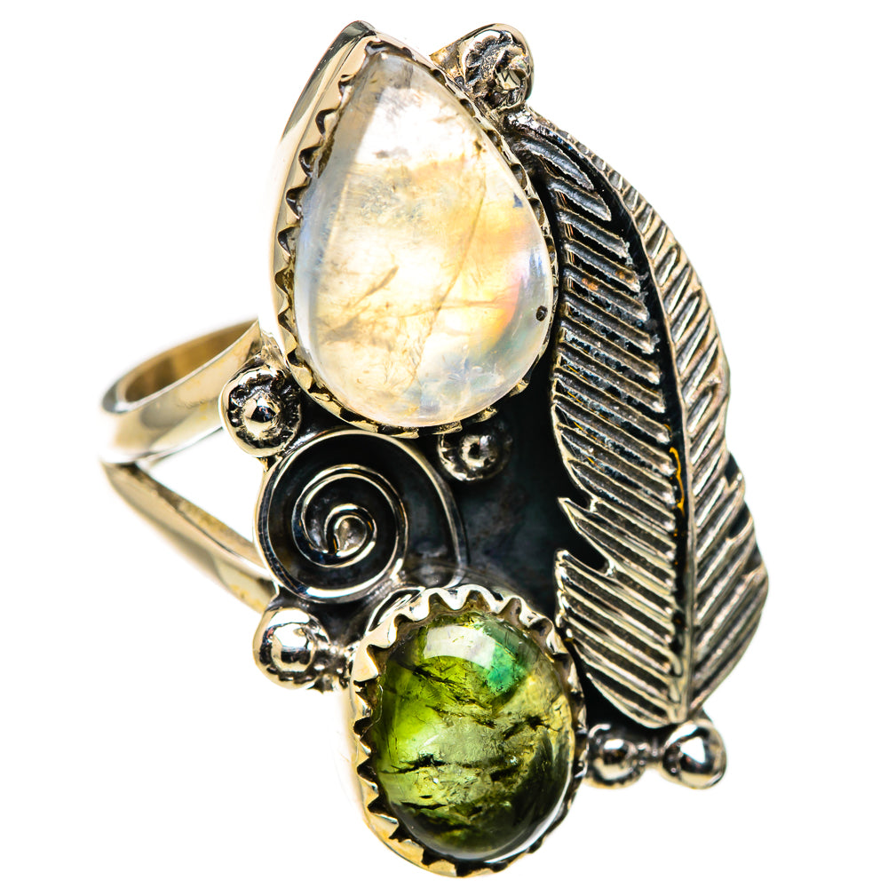 Rainbow Moonstone Rings handcrafted by Anasilvercos - RING130904 - Photo 2