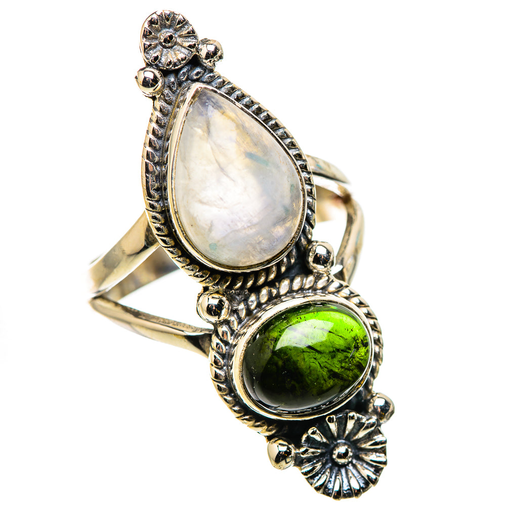 Rainbow Moonstone Rings handcrafted by Anasilvercos - RING130926 - Photo 2