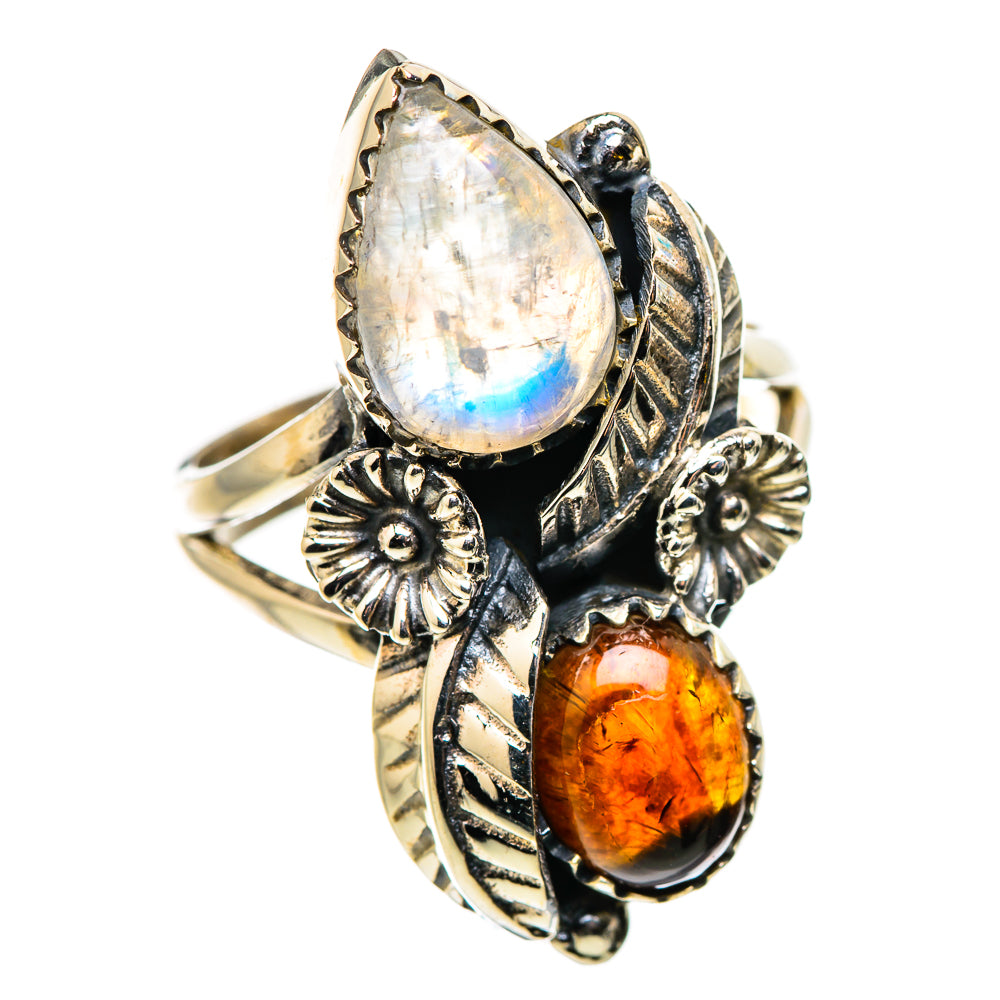 Rainbow Moonstone Rings handcrafted by Anasilvercos - RING130929 - Photo 2